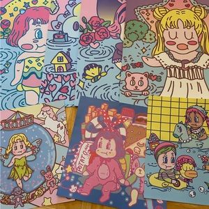 7 korean illustrator poster set